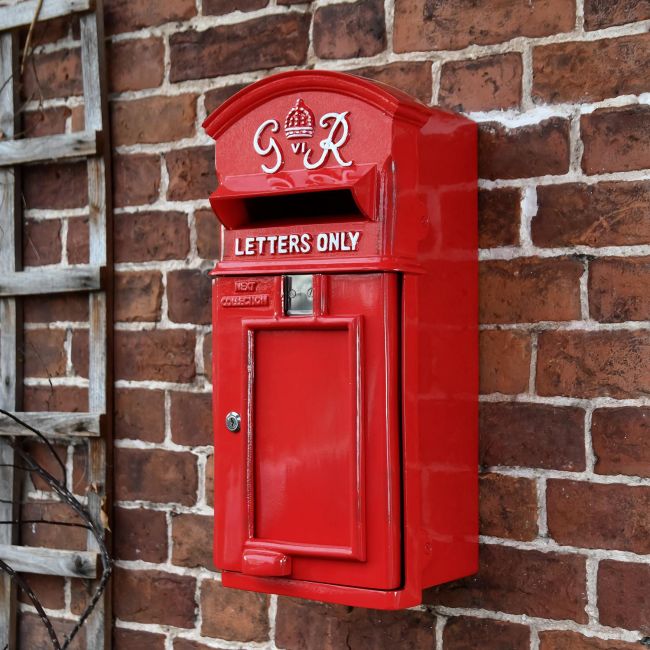 The King George Post Box Slim In Red The King George Post Box Slim In Red