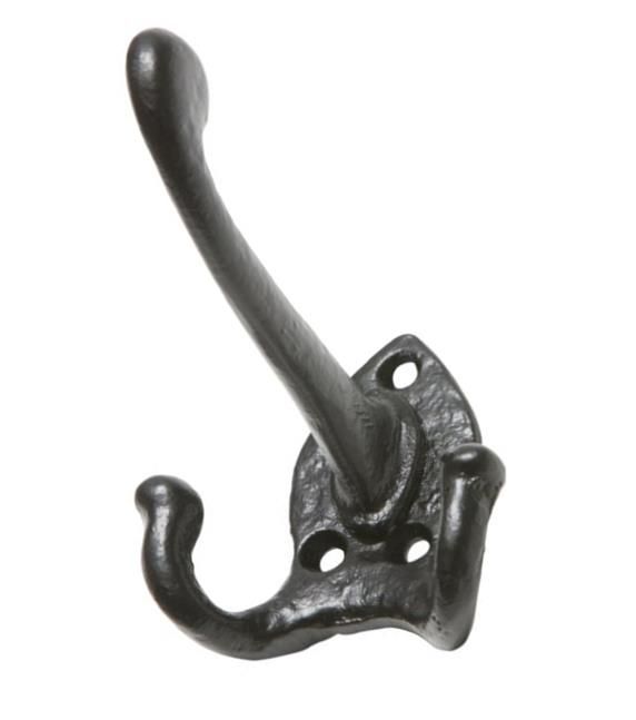 "Covenby" Black Iron Three Prong Coat Hook "Covenby" Black Iron Three Prong Coat Hook