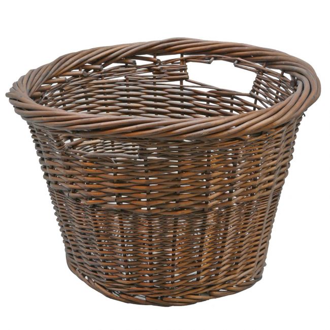 Traditional Rounded Wicker Log Basket