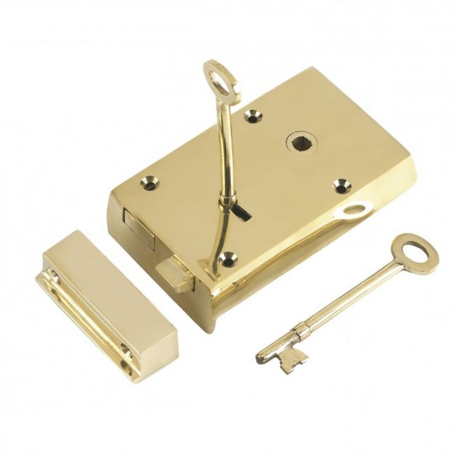 Polished Brass Large rim Lock Polished Brass Large rim Lock