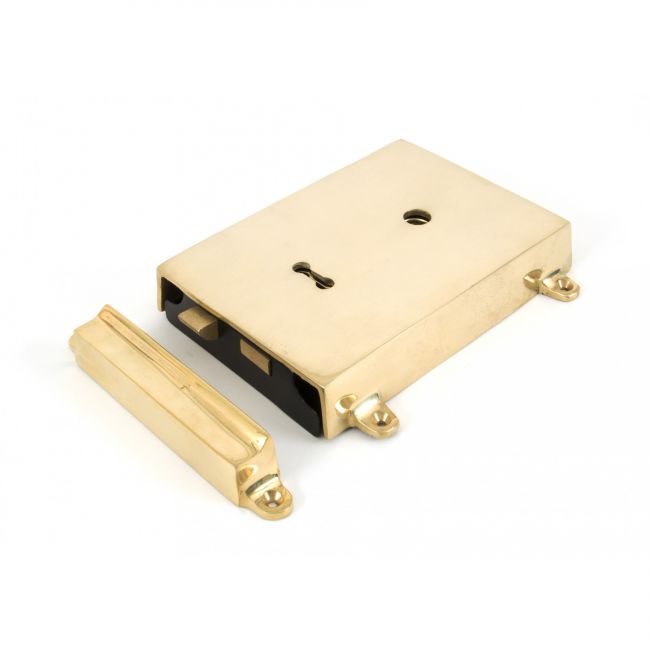 Polished Brass Reversible Rim Lock 
