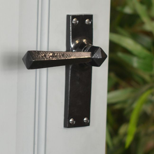 "Peregrine" Latch Set on Grey Door "Peregrine" Latch Set on Grey Door