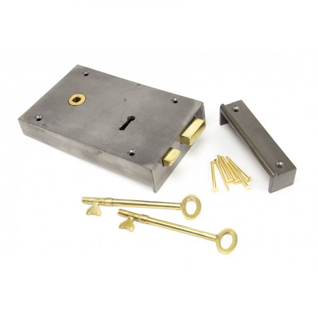 Left Hand Rim Lock Iron - Large 