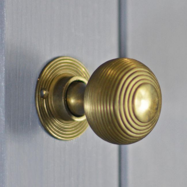 Antique Brass Beehive Door Knob Set Antique Brass Beehive Door Knob Set