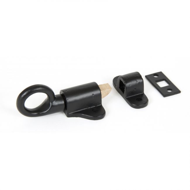 Black Iron Fanlight Catch with Two Keeps