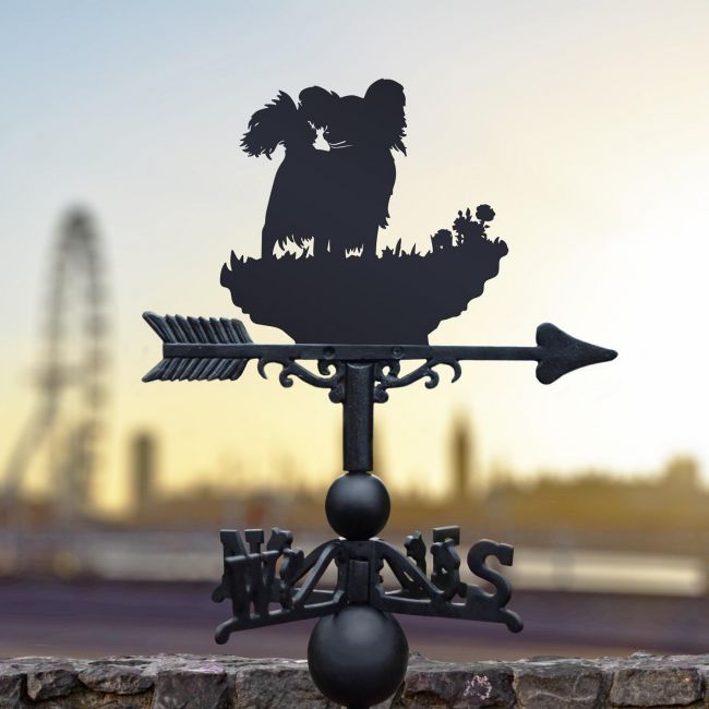Papillion dog Weathervane Made From Cast Iron