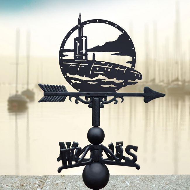 Submarine Weathervane on Background Submarine Weathervane on Background