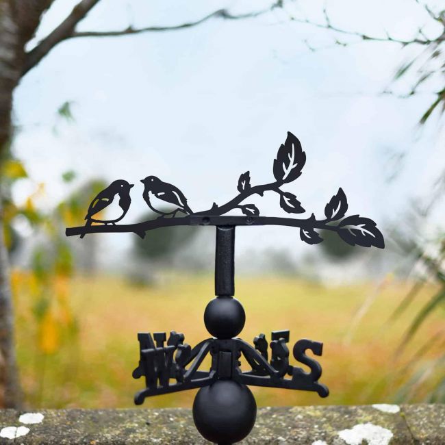 Cast Iron & Steel Pair of Robins Weathervane Cast Iron & Steel Pair of Robins Weathervane