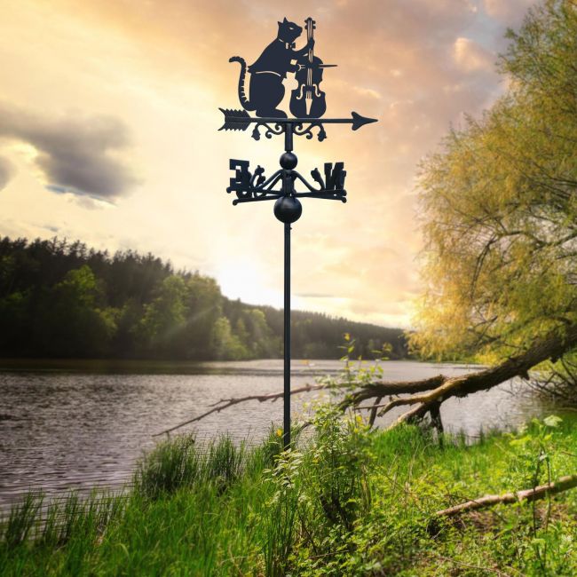 Cat & Fiddle Nursery Rhyme Free Standing Weathervane Cat & Fiddle Nursery Rhyme Free Standing Weathervane