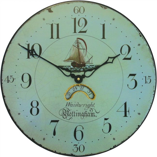 Antique Finish Ship Themed Wall Clock
