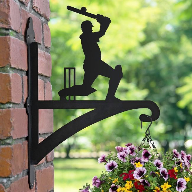 Cricket Player Hanging Basket Bracket
