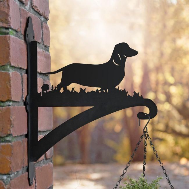Dachshund Dog Hanging Basket Bracket on Wall Dachshund Dog Hanging Basket Bracket on Wall