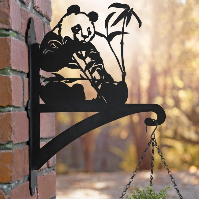 Panda Hanging Basket Bracket in Garden Panda Hanging Basket Bracket in Garden