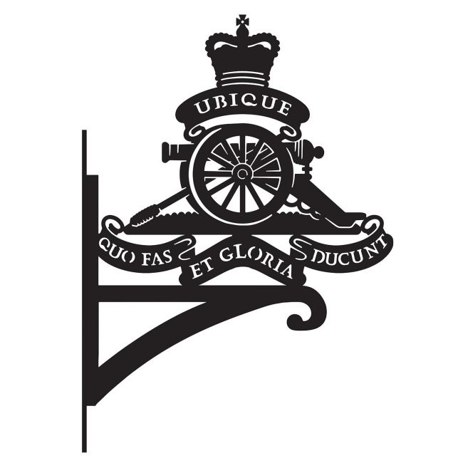 Royal Artillery Emblem Hanging Basket Bracket Royal Artillery Emblem Hanging Basket Bracket