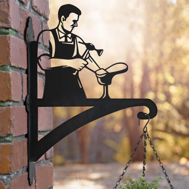 Cobbler Hanging Basket Bracket in Garden
