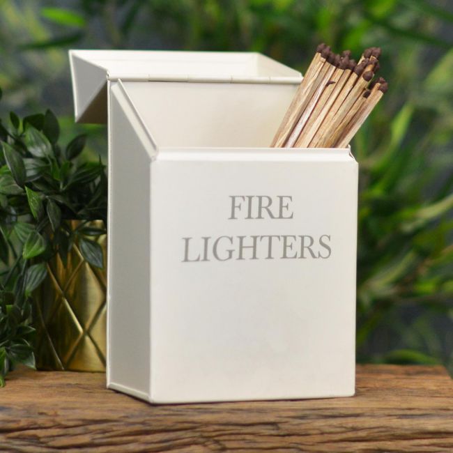 Fire Lighters Box in Cream with Fire Lighters Text on the Front Fire Lighters Box in Cream with Fire Lighters Text on the Front