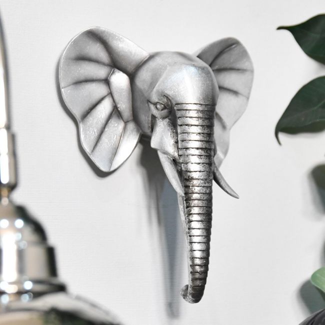 Silver Elephant Head Wall Art Silver Elephant Head Wall Art
