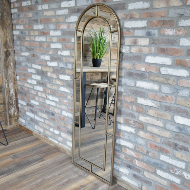 Large Contemporary Arched Gold Mirror Large Contemporary Arched Gold Mirror