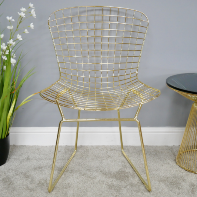 Contemporary Square Gold Chair 