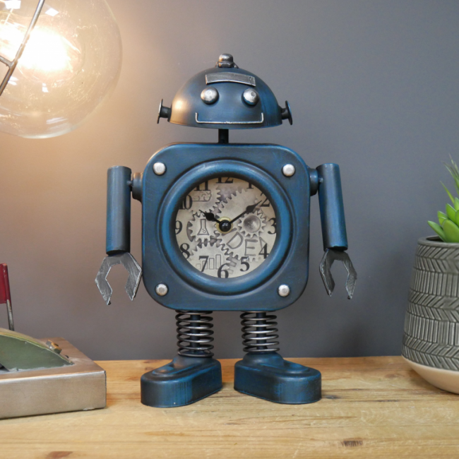 Ro-bot Blue Square Clock Ro-bot Blue Square Clock