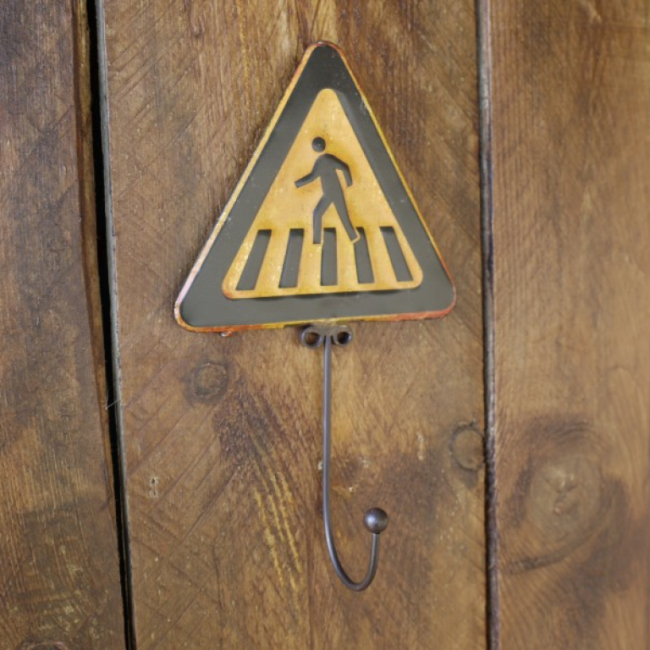 Triangle Pedestrian Sign & Hook Triangle Pedestrian Sign & Hook