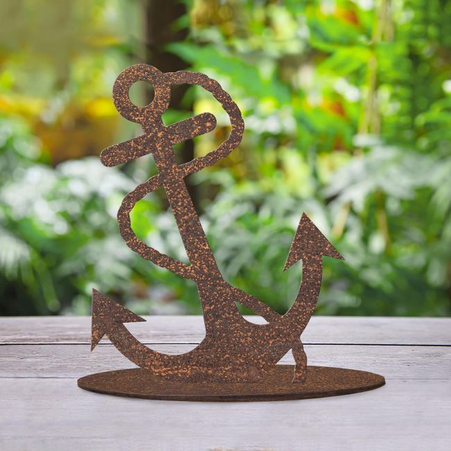 Rustic Anchor Silhouette Ornament Created From Steel