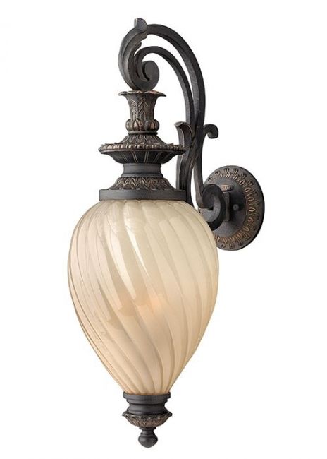 "Ottowa" Traditional Ornate Large Wall Lantern with Ivory Glass "Ottowa" Traditional Ornate Large Wall Lantern with Ivory Glass