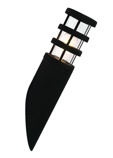 "Kinross" Modern Black Torch Wall Lantern "Kinross" Modern Black Torch Wall Lantern