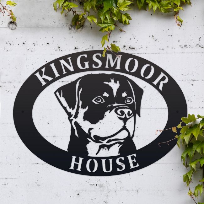Rottweiler Oval House Name Sign 