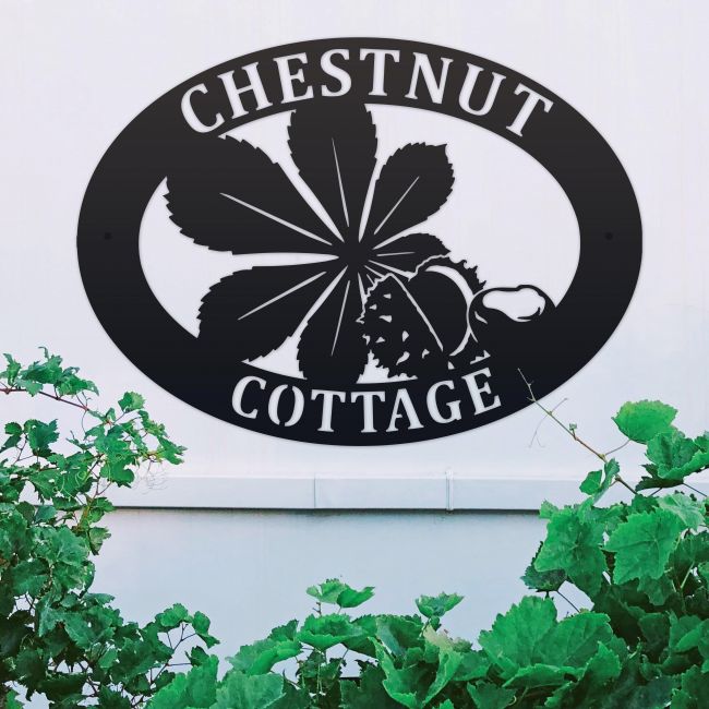 Horse Chestnut Oval House Sign 