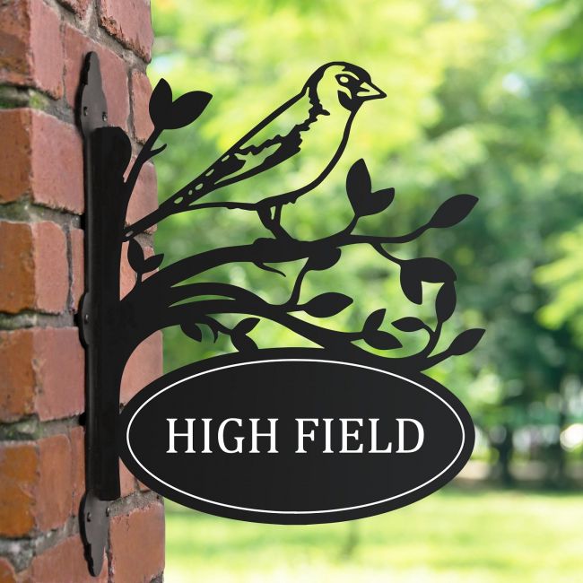 Bracketed Goldfinch House Name Sign Bracketed Goldfinch House Name Sign
