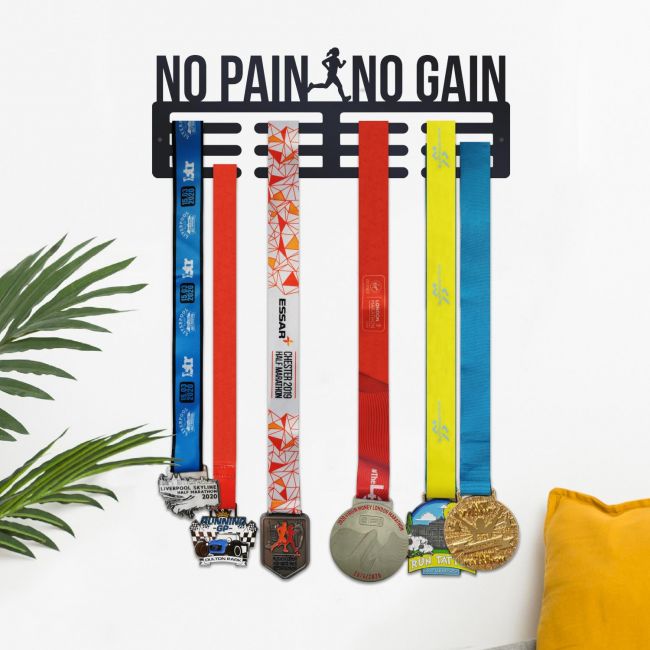 Sports Medal Hanger No Pain No Gain Mounted