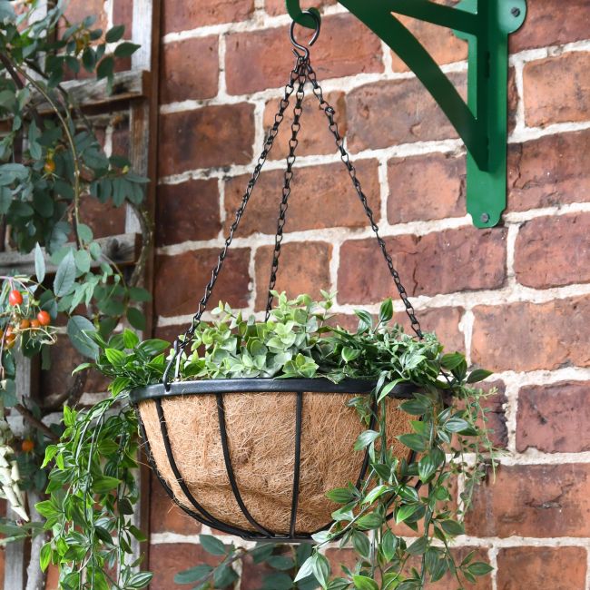 12" Iron Hanging Basket Finished in Black 12" Iron Hanging Basket Finished in Black