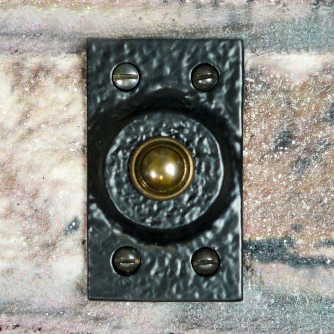 Traditional Rectangular Door Bell Push Finished in Black Traditional Rectangular Door Bell Push Finished in Black