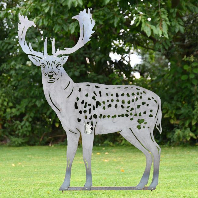 Silver Fallow Stag Silhouette 