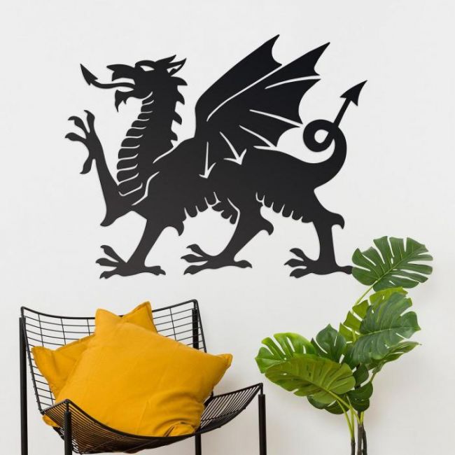 Large Black Welsh Dragon Wall Art Large Black Welsh Dragon Wall Art