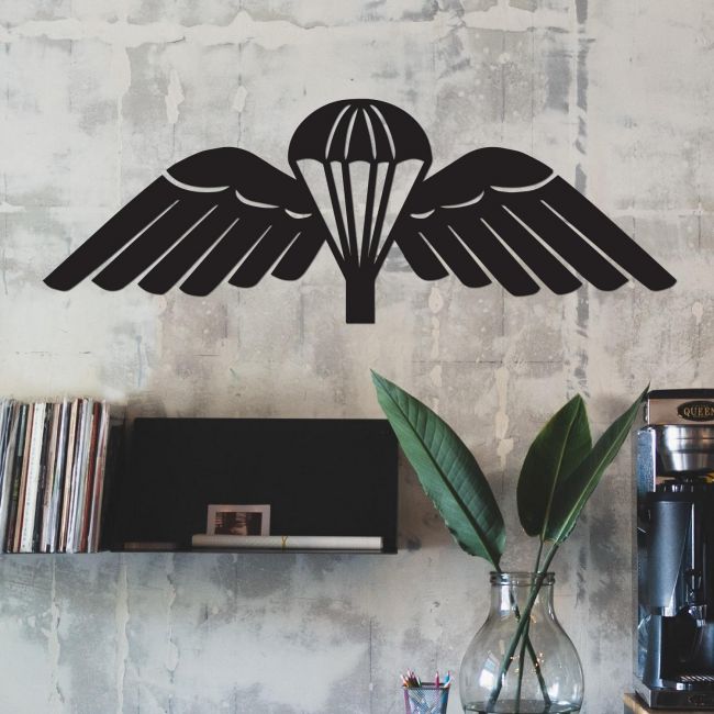 Black "Parachute Wings" Badge Wall Art 