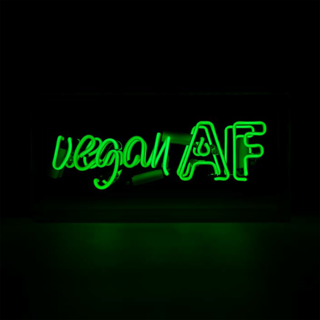 "Vegan AF" Neon Wall Light in Green "Vegan AF" Neon Wall Light in Green