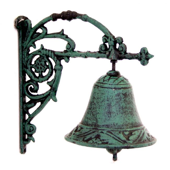 Cast Iron Ornate Garden Bell in a Verdigris Finish Cast Iron Ornate Garden Bell in a Verdigris Finish