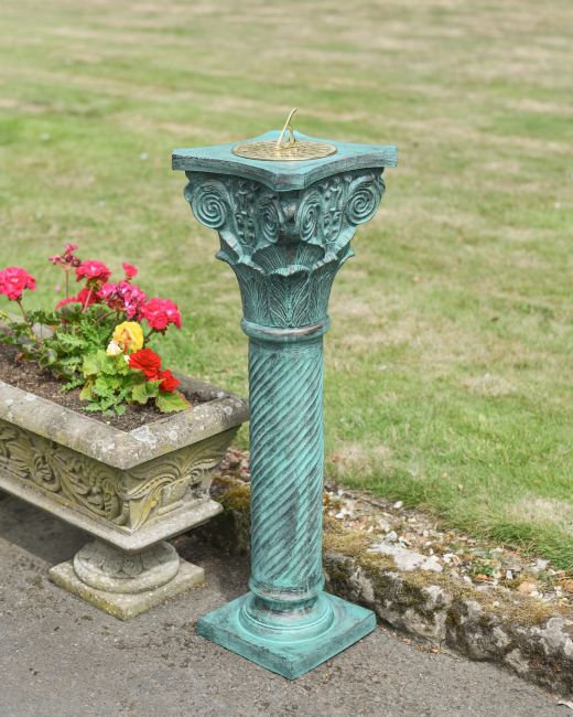 Verdigris Corinthian Column with Barley Twist Detail Verdigris Corinthian Column with Barley Twist Detail