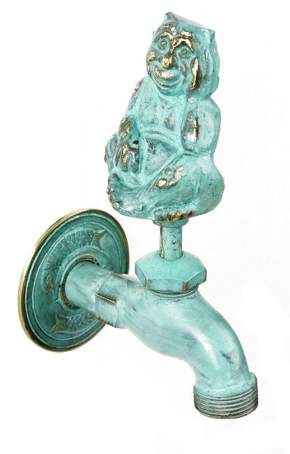 Verdigris Water Nymph Garden Tap