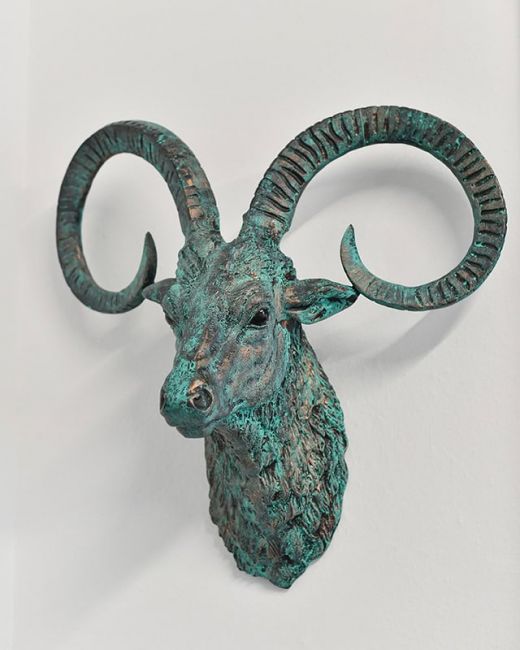 Verdigris Mouflon Wall Bust Verdigris Mouflon Wall Bust