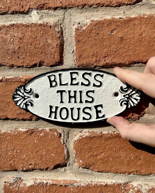 Cast Iron "Bless This House" Sign