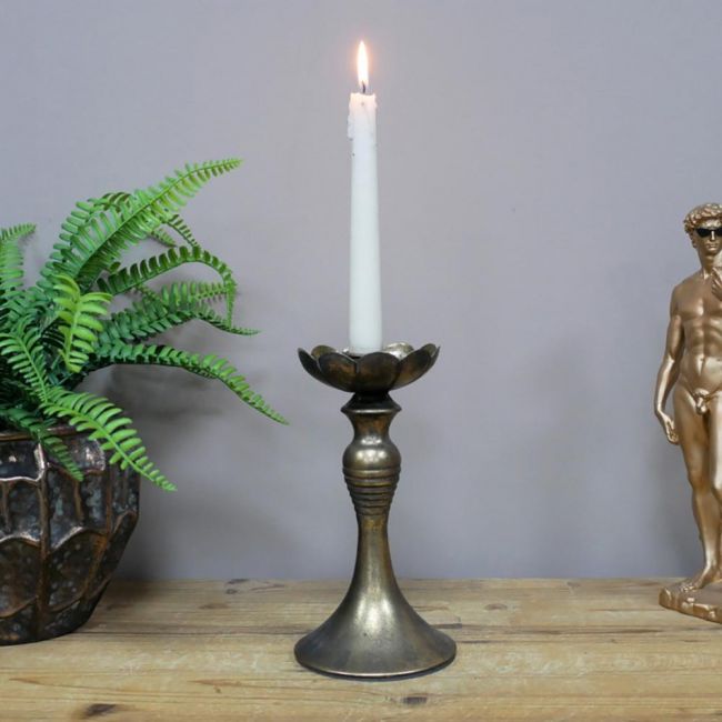 Vintage Metal Indoor Single Candle Holder