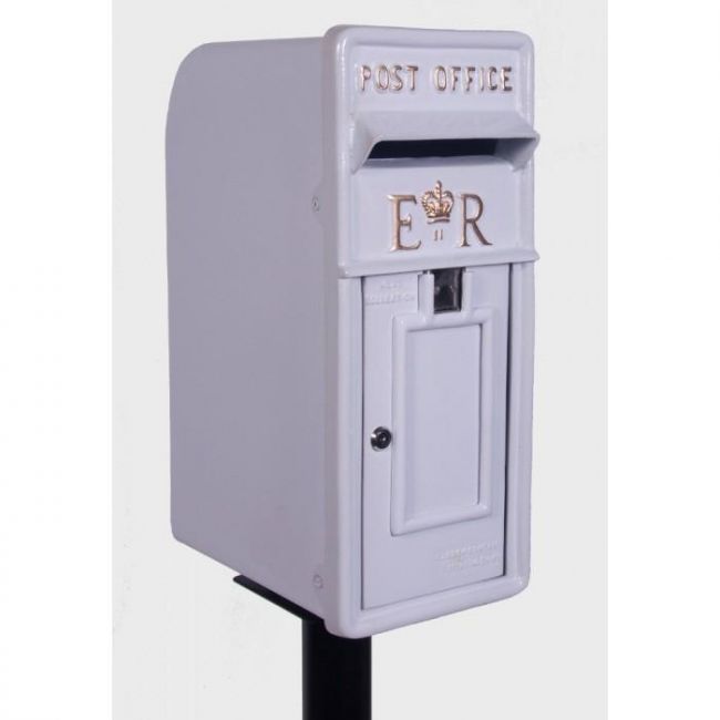 "Original Reproduction" Elizabeth Regina Post & Parcel Box With Stand Finished in White "Original Reproduction" Elizabeth Regina Post & Parcel Box With Stand Finished in White
