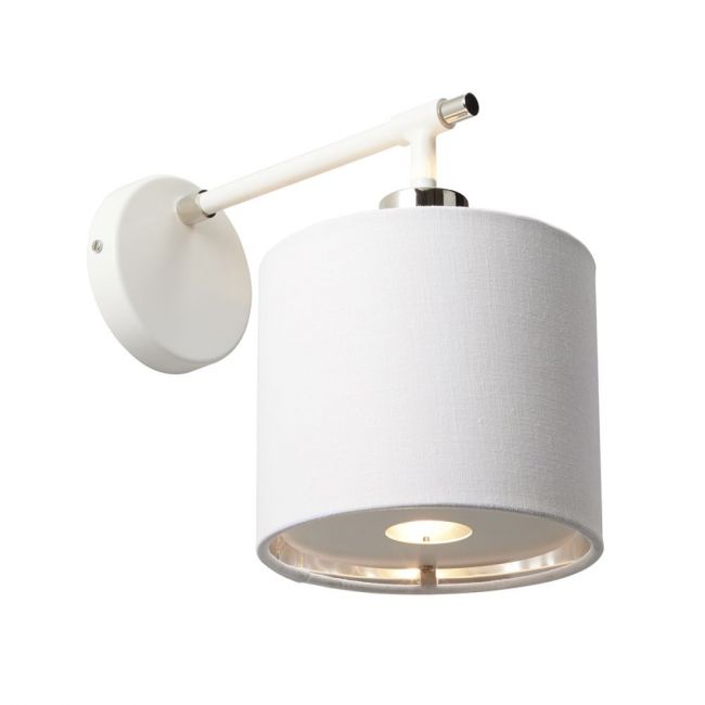 White & Polished Nickel Wall Light White & Polished Nickel Wall Light