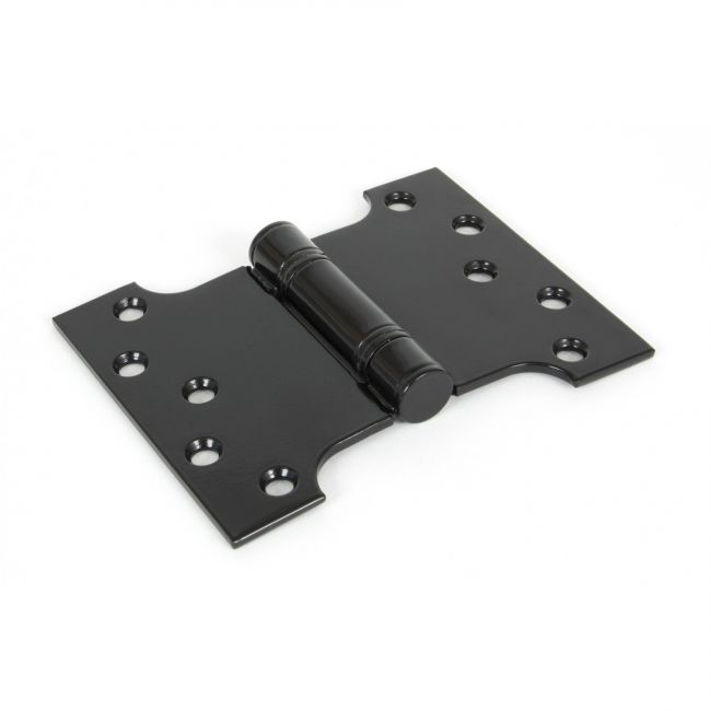 Wide Black Iron Parliament Hinge Pair