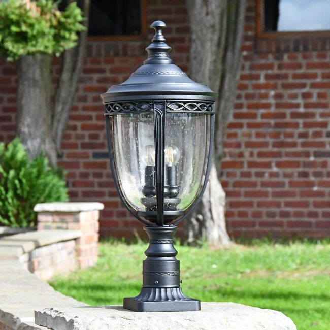 "Winsford" Black Traditional Countryside Pillar Light in Use on a Driveway "Winsford" Black Traditional Countryside Pillar Light in Use on a Driveway