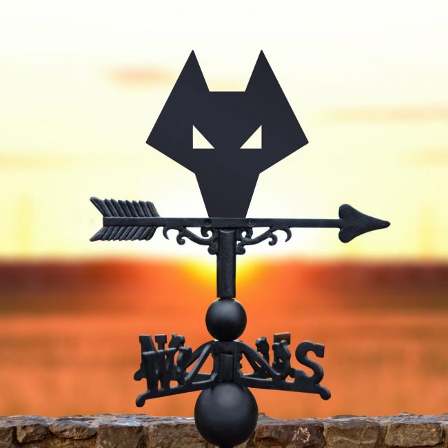 Cast Iron & Steel Wolves Head Weathervane Cast Iron & Steel Wolves Head Weathervane