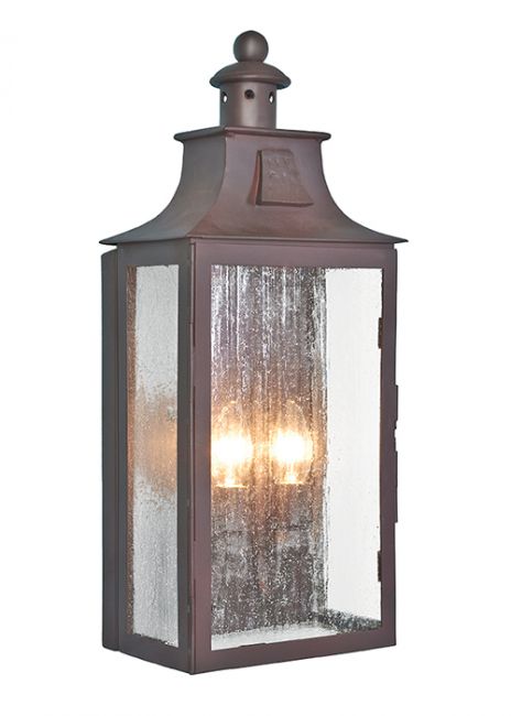 “Hulmcroft” Wrought Iron Twin Bulb Wall Lantern “Hulmcroft” Wrought Iron Twin Bulb Wall Lantern